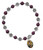 Our Lady of Perpetual Help Stretch Bracelet. 6MM burgundy pearl beads with silver oxidised components. 