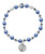 Our Lady of Lourdes Blue Pearl Stretch Bracelet 