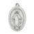 Miraculous Medal Large Oval Silver Antiqued Oxidized Medal 