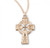 Irish Celtic Knots Cross Pendant is made of 16k gold over solid .925 sterling silver. Dimensions: 0.7" x 0.4" (18mm x 11mm). Irish Celtic Knot Cross Pendant comes on a 18" genuine gold plated curb chain. Celtic Knot Pendant comes in a deluxe gift box and is made in the USA