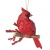 Christmas Cardinal on Branch Ornament 