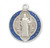 Sterling Silver with Blue Enamel Double Sided St. Benedict Medal.  The St. Benedict Medal comes with a genuine rhodium plated 18" chain in a deluxe velour giftbox.  Dimensions: 0.8" x 0.6" (19mm x 16mm) Comes in a Deluxe velvet gift box. Made in the USA