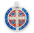 Sterling Silver St. Benedict Round Blue Enamel Medal - 18" Chain
