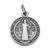 St Benedict Round Silver Antiqued Oxidized Medal 