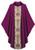 In Dupion,fabric made of 70% man-made fibers and 30% viscose with Regina orphreys, a multi-colored brocade. Width 59", length 53". " Chasuble comes with a Roll Collar.  Available in  green, beige, red, rose, and purple.  These items are imported from Europe. Please supply your Institution’s Federal ID # as to avoid an import tax. Please allow 3-4 weeks for delivery if item is not in stock. Available in Beige (shown), Dark Red, Dark Green, and Purple