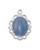 Pewter Blue Enamel Scalloped Miraculous Medal 