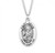 Sterling Silver Large Oval St. Kevin Medal - 24" Chain