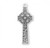 Sterling Silver Celtic Cross Pendant with  Shamrocks and Harp. Solid .925 sterling silver.  Cross Pendant comes on a 24" genuine rhodium plated curb chain.  Dimensions: 1.4" x 0.5" (35mm x 13mm). Weight of medal: 2.3 Grams. Comes in a velvet gift box. Made in the USA