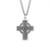 Sterling Silver Iona Celtic Cross with Emerald Center - 24" Chain