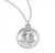 Sterling Silver Round Guardian Angel Pendant - 18" Chain