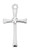 Pewter Plain Cross with Cubic Zirconia Center 