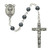 Beautiful First Communion Rosary. This genuine Hematite rosary has a pewter crucifix and a pewter chalice centerpiece.   The rosary comes in a Black Leatherette Gift Box. Perfect keepsake rosary for years to come.