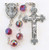 January - Garnet 
These 8mm aurora borealis faceted acrylic beads are available in each birthstone month color. Rosaries are 20" long. Rosaries have a silver oxidised Madonna centerpiece and Crucifix.  Perfect gift for any occasion.