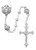 4mm Blue Pearl Beads and Silver Oxidized Baptism Shell Charms for the Our Father Beads, Crucifix and Centerpiece.  Baby rosary comes in a gift box. Made in the USA