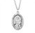 Sterling Silver Large Oval St. Francis Medal - 24" Chain