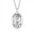 Sterling Silver Large Oval St. David Medal - 24" Chain