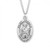 Sterling Silver Large Oval St. Francis of Assisi Medal - 24" Chain