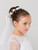 Communion Headpiece - Veil with Satin Flowers & Rhinestones and Pearls
