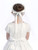 Communion Headpiece - Veil with Satin Flowers and Rhinestones