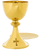 24KT Gold-Plated Chalice with Scale Paten - Hammered Finish 