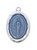 Oval Miraculous Medal with Blue Enamel 