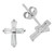 Sterling Silver Crystal Baguette Earrings