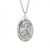 Sterling Silver Large Oval St. Matthew Medal - 24" Chain