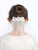 Communion Headpiece - Veil with Satin Flowers with Rhinestones and Pearls