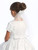 Communion Headpiece - Veil with Satin Flowers with Rhinestones and Pearls