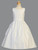 Details: Communion  Dress Satin bodice with pearl accents & cummerbund
Satin skirt with three layer back & bow
Sleeveless
Tea-length
Accessories are sold separately
Made in U.S.A
3 Dress Limit per order!