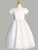 Communion Dress - Satin & Corded Embroidered Tulle with Sequins 