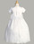 Communion Dress - Satin & Corded Embroidered Tulle with Sequins 