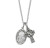 Sterling Silver Scalloped Miraculous Medal with Celtic Cross Pendant - 16" Chain