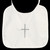Cotton Bib with Embroidered Silver Cross