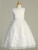 Communion Dress - Corded Embroidered Tulle with Pearls & Sequins