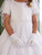 Satin Cap Sleeve with Lace Communion Dress
