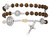 Brown Wood Bead St. Benedict Twistable Rosary Bracelet