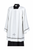 Pure White Misto Cotone Surplice with Lace Insert and Embroidered Cross