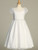 Communion Dress - Illusion Cap Sleeve Embroidered Tulle with Sequins 