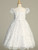 Communion Dress - Illusion Style Neckline with Embroidered Tulle & Sequins 