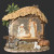 Lighted Swirl Holy Family in Stable with Animals
