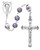 Purple Pearl and Ceramic Flower Rosary 