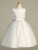 Communion Dress - Embroidered Tulle Bodice with Sequins 