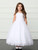 Communion Dress - Floral Embroidered Lace Bodice with Sequins and Pearls  