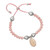 Adjustable Pink Crystal Bracelet with Enameled Miraculous Medal
