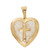Gold over Sterling Silver Cross Heart Locket with Adjustable Chain