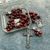 Red Wooden Divine Mercy Rosary in Clear Case 