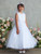 Communion Dress - Satin Bodice with Scattered Lace Applique 