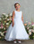 Communion Dress - Satin Lace Bodice with Lace Applique 
