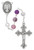 Purple Crackle Bead Rosary with Crystal Our Father Beads